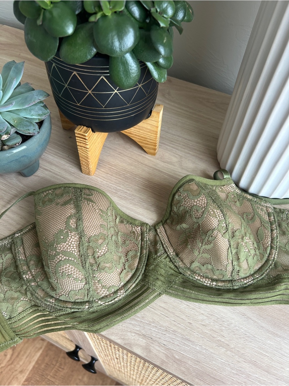 Adore Me Olive Green Women's Bra